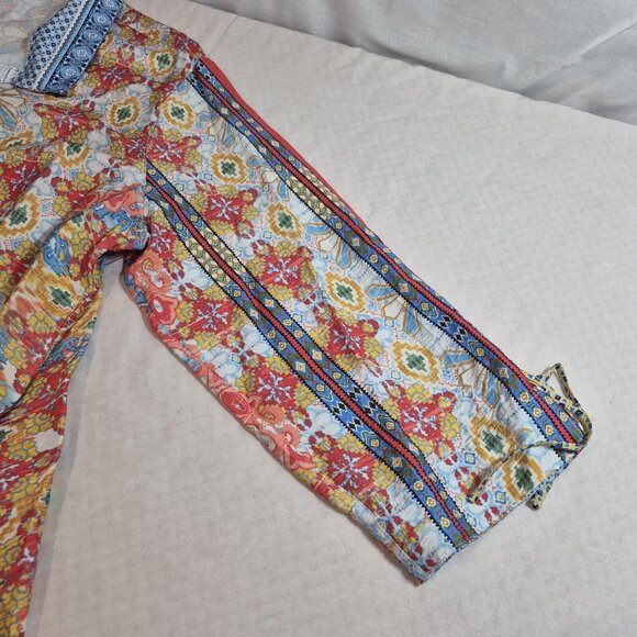 John Mark Women’s Tunic Size 3X Top Collar Button Multicolor  Multi Patern 27 - Picture 5 of 13